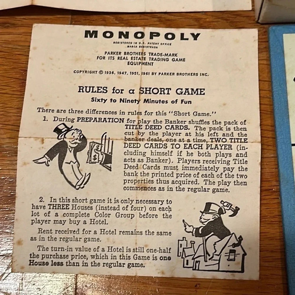 vintage 1961 parker bros real estate trading MONOPOLY board game toy collectible - Picture 8 of 16